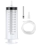 500ml Syringe with 31.5in Plastic Tubing Hose, Extra Large Plastic Syringes for Glue Dispensing, Scientific Labs, Watering, Refilling