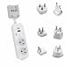 Ceptics Portable Travel Power Strip Charger 3 Universal Outlet Input From 100v-240v Power Sockets, US Cord