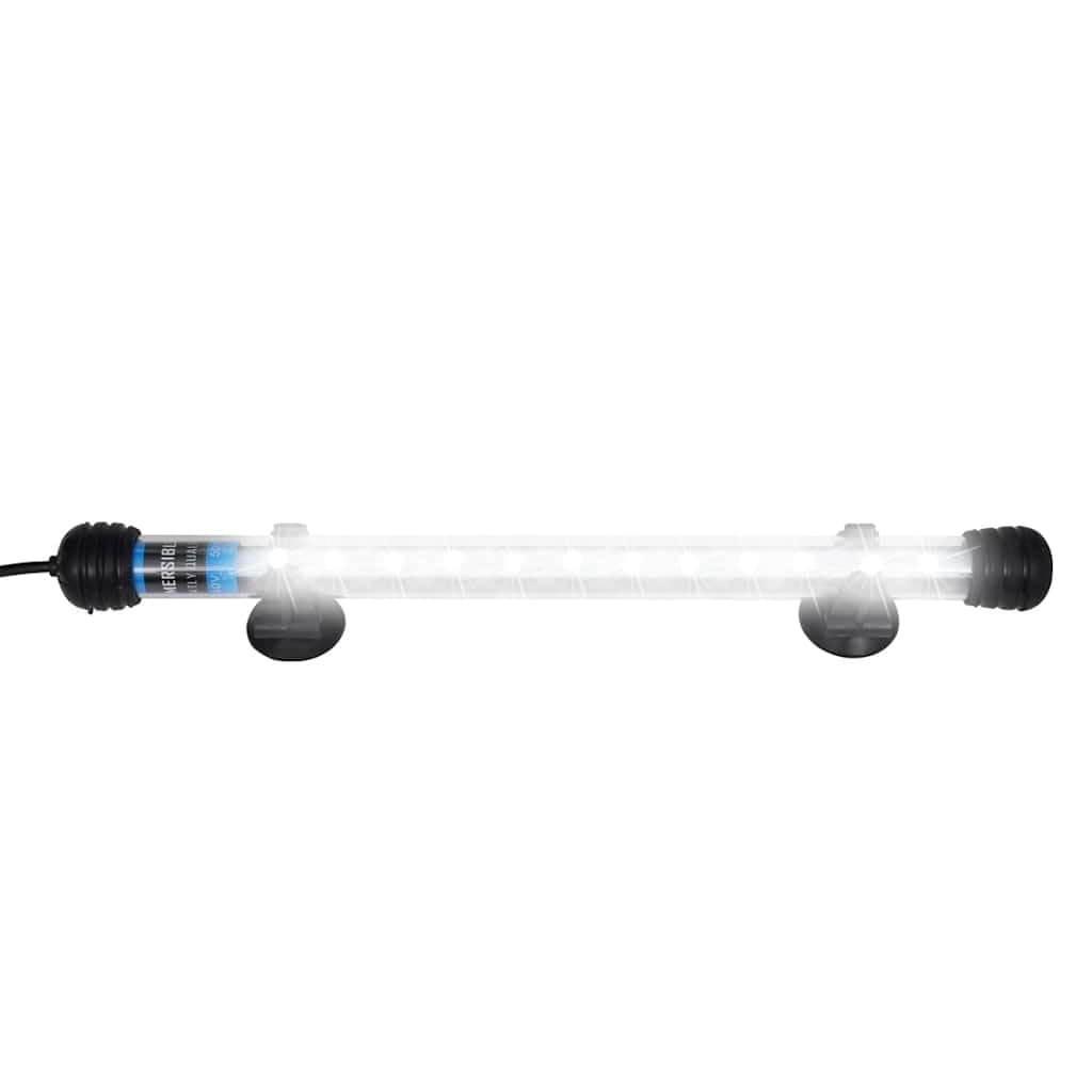 LED Aquarium Lampe 28 cm, kaltweißes Licht für Becken und Terrarium, 12 LEDs, 2,6 W, IP67 wasserdicht, 163 cm Kabel, für Süßwasser, Meerwasser, Aquascape