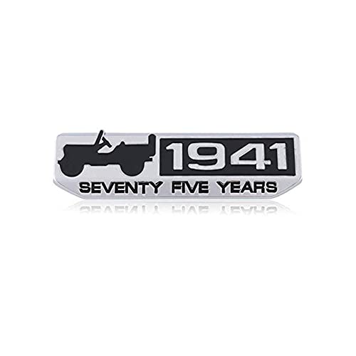 FIOLTY Auto Aufkleber Metall 3D 1941 Emblem Badge Auto Aufkleber Decal für Jeep Compass Renegade Patriot Wrangler JK Rubicon Cherokee: 3 m, selbstklebend