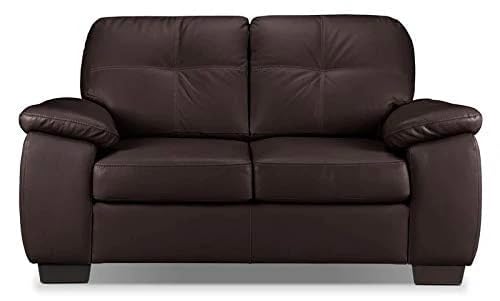 Image of Torque Antos Premium Leatherette 2 Seater Sofa-Dark Brown | Modern Designs Sofa 2 Seater | Leatherette 2-Person Sofas Couches for Living Room Office Guest Room