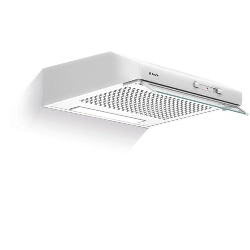 Bosch DUL62FA21 Serie 2 Unterbauhaube, 60 cm breit, Um- & Abluft, LED-Beleuchtung gleichmäßige Ausleuchtung, Schiebeschalter, 3 Leistungsstufen, Vliesfilter, Black