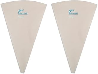 Ateco Plastic Coated Canvas Decorating Bag, 12-Inch, Reusable, Made in USA, White (Pack of 2)