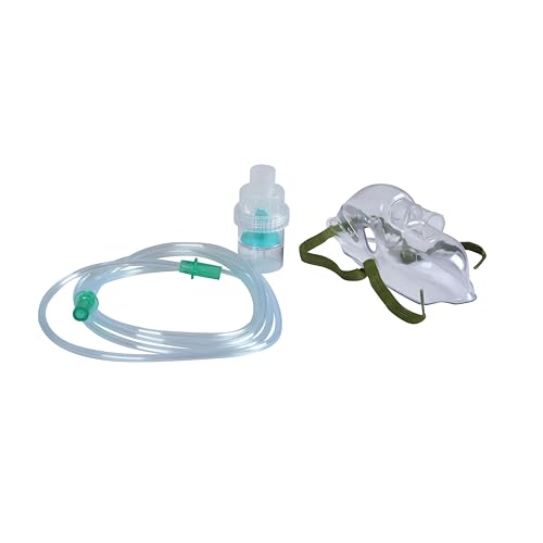 Nebulizer Mask Kit for Both Adult and Child Mask with Air Tube and Pipe, Universal Oxygen Mask with Tubing Set, Medicine Cup for Adult (Pack of 1)