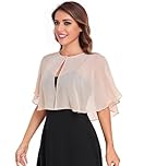 Soft Chiffon Scarves Shawls and Wraps for Women Silky Pashmina Scarf for Wedding Bridal, Champagne, One Size