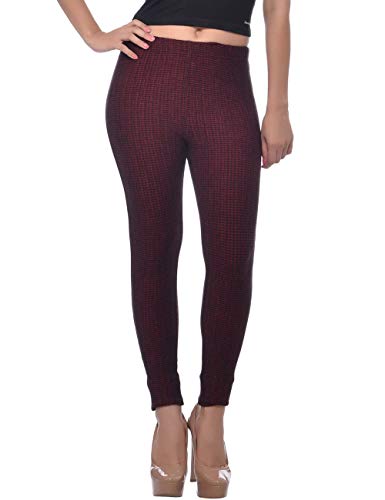 Image of Frenchtrendz Women's Cotton Spandex Jacquard Stretchable Slim Fit Jegging with Back Pockets