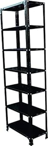 Alija Slotted Angle Metal Rack (6 x 2 x 1 Ft. / 72 x 23 x 12 Inch) with 7 Shelves Storage Rack Unit (22 Gauge Shelf 16 Gauge Angle) (Black)