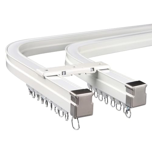Tringle à rideaux double robuste haut de gamme pour fenêtres en baie et grands volumes