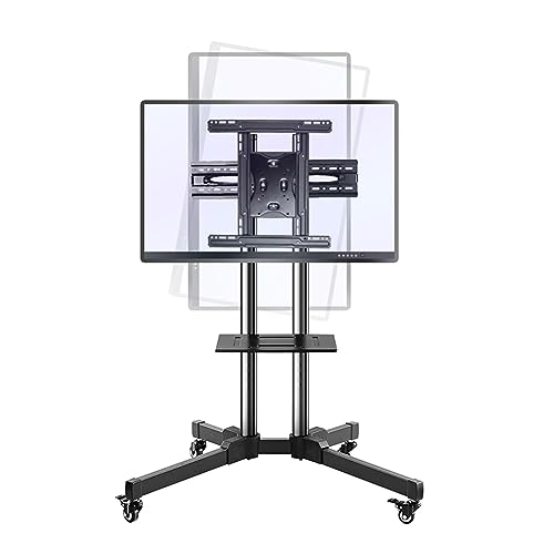 Soporte de TV móvil con ajuste de altura y ruedas para pantallas 32-70 pulg miniatura 1