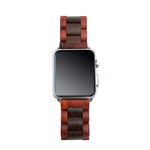 Seoaura Compatible For Apple Watch Band 41Mm 38Mm 40Mm, Natural Handmade Wooden Replacement Iwatch Series 8 7 6 5 4 3 2 1 Se Sports Strap Wristband - Link Remover As A Gift (Red Brown, 41Mm/38Mm/40Mm) #TOP1
