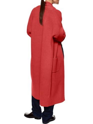 Image of Womens Long Sleeve Cardigan Sweaters Oversized Open Front Maxi Coat | Trendy Casual,Lapel,Knitted Coatigan,Soft Warm,Overcoat Pocket,2026 Fall Winter,Work Office,Going Out