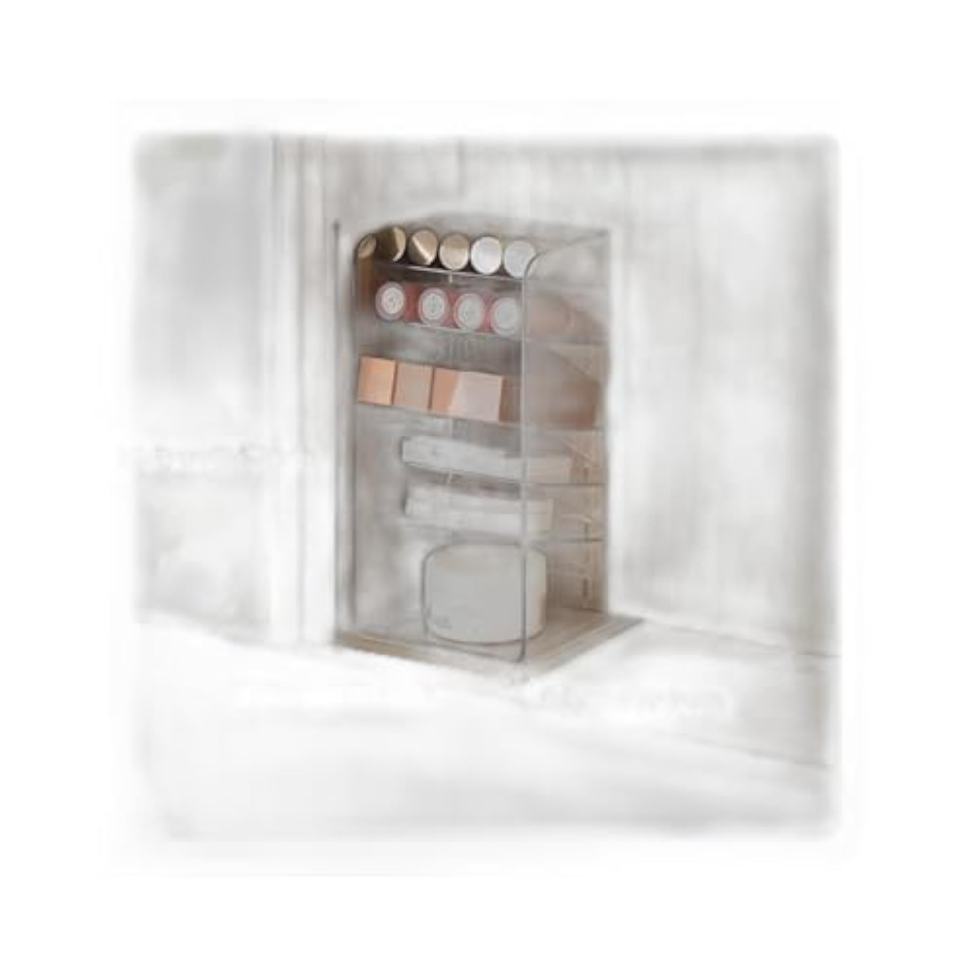 Clear Drawer Storage Box, Stackable Vanity Cabinet