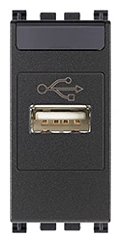 Prise USB Vimar Arke gris double chargeur rapide pour smartphone