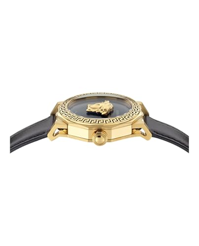 Versace Medusa Deco Collection Luxury Womens Watch Timepieces with a Black Strap and Dial Featuring a Gold Case2