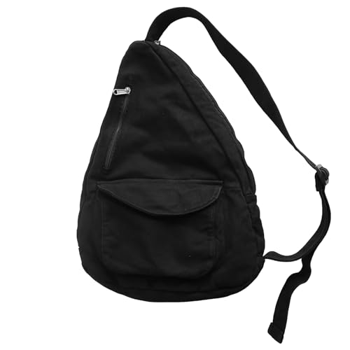 Sac de poitrine en toile femme sac à bandoulière solide décontracté quotidien