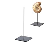 NaDeco Metallständer Schwarz 8x8x20 cm mit Dorn Ø5mm | Skulpturenständer & Treibholzständer | Dekoständer Metall für Naturdeko, Objekte, Holzkunst | rutschfest & Stabil | Sockel für Skulpturenㅤ