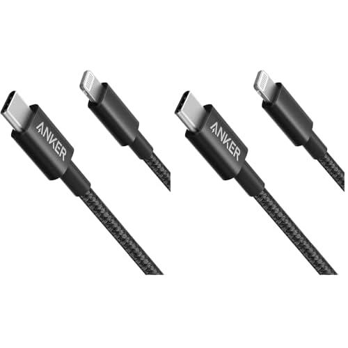 Anker New Nylon USB-C to Lightning Charging Cord for [3.3ft MFi Certified] for iPhone 13 13 Pro 12 Pro Max 12 11 X XS XR 8 Plus, AirPods Pro, Supports Power Delivery (Black) (Pack of 2)