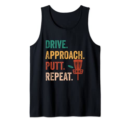 Disc Golf Player Drive Approach Putt Repeat, Disc Golf Tank Top