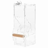 Comedero para Pájaros Dispensador Acrílico Automático para Mascotas Transparente para Alimentos Montaje en Jaula para Loros Periquitos con Barra M a