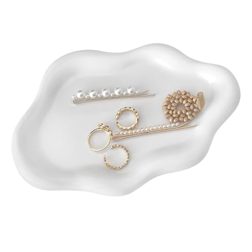 ZMDMAH Vassoio portagioie in ceramica, svuota tasche da ingresso, vassoio decorativo, vassoio bagno portaoggetti, vassoio profumi, vassoio porta profumi, vassoio bagno