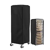 Opatiny Cubierta resistente al agua 420D para panadería comercial Pan Rack 59x72x163cm Protección de almacenamiento al aire libre a prueba de polvo Negro