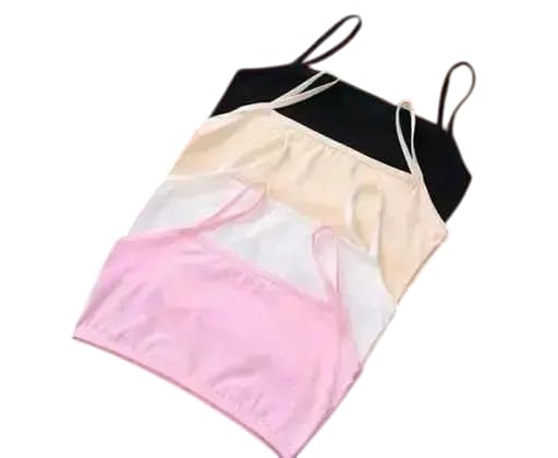 Girl's Baby Inner Cotton Slip Bra Non Padded Non Wired Teenager Magical Bra for Girls Multicolor Free Size (Pack of 3) feet up 28 to 34 Multicolour-picture-35