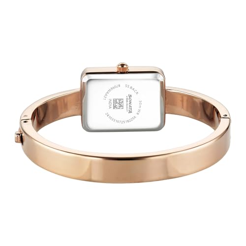 Image of Sonata Aura 2.0 Quartz Pink Dial Rose Gold Stainless Steel Strap Analog Watch for Women - 87096WM01W