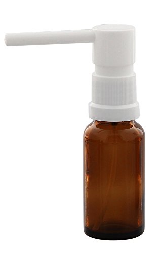 Preisvergleich Produktbild Braunglas Rachen-Spray Flasche mit Kosmetex Mund-Spray Sprühflasche Sprüher, 20 ml