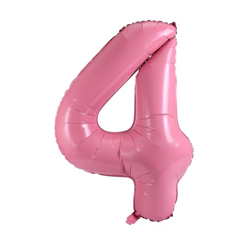 Image of YPSelected 32 Inch Large Foil Helium Number Balloon Birthday Wedding Party 0-9 (Baby Pink, 4)