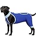 ROZKITCH Dog Surgery Leg Sleeve Rear Legs, Male Female Pet Prevent Licking Wound Elbow Knee Protector, Dog Recovery Suit Cone Collar Alternative Pants Shirt for Wound Heal Wrap Blue L