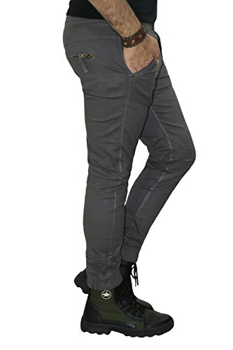 Image of 6 Pocket Regular Fit Cotton Cargo Jogger Pants for Men. Design for Casual and Sporty Looks. (Black)