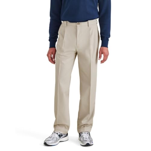 DOCKERS® Men's Signature Khaki Relaxed Fit Iron Free with Stain Defender® Pants - Pleated, Cloud, 38W x 29L - image 1
