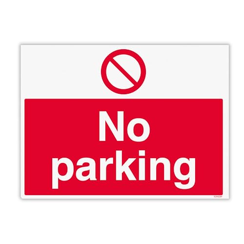 Panneau No Parking 400x300mm en polypropylène V Safety avec film de montage pour parking privé