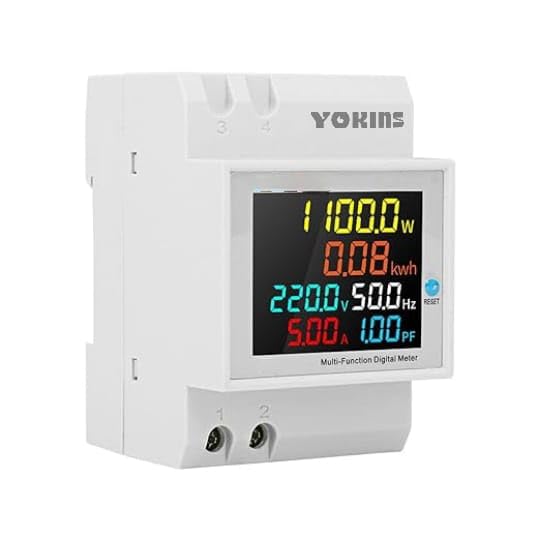 Image of YOKINS YD-525 DIN Rail Single Phase Digital Multifunction Energy Meter 6-in-1(Multi line display) Voltage,Current,Frequency,Power Factor,Active Power,Energy (100A & 40-300V) (Energy Meter)