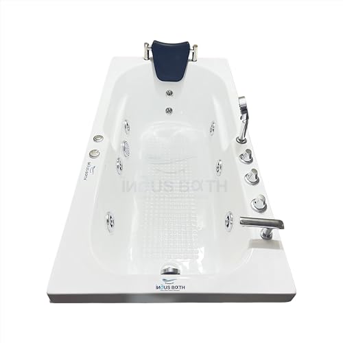 Image of Semi loaded Bathtub 5 x 2.6 Feet, with Diverter set Water filler System, Hydro Massage and Lighting System, Hot Tub, Spa tub, tub, bath, bath tub for adult 1 person