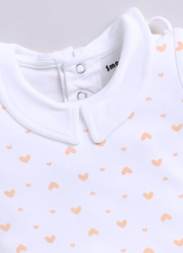 Image of Smart Baby Dungaree Set for Baby Girls | Cotton Romper with T-Shirt | Soft & Breathable Fabric | Cute Embroidery | Snap Button Closure for Easy Diaper Change