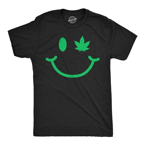 T-shirt humoristique homme pour soirées détente weed lovers smile