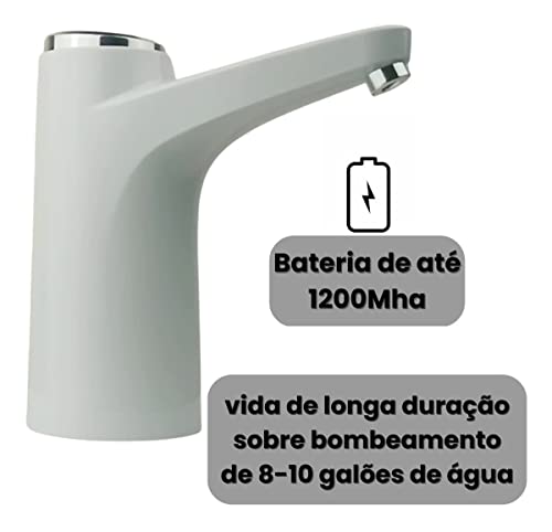 Bomba Para Galão De Água Elétrica Recarregável Usb Luxo VINWER - BRANCO
