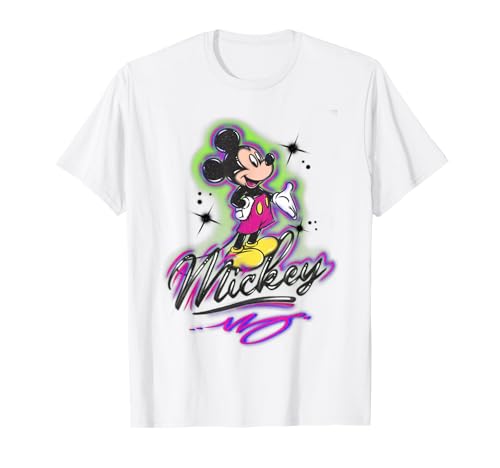 T-shirt Mickey Mouse Disney portrait rétro en coton pour homme et femme