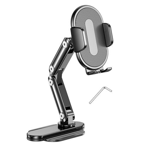 Support téléphone voiture métal base adhésive rotation 360 pour tableau de bord - 4