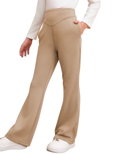 blibean Girls Dressy Bell Bottom School Uniform Pants Size 6-15 Years