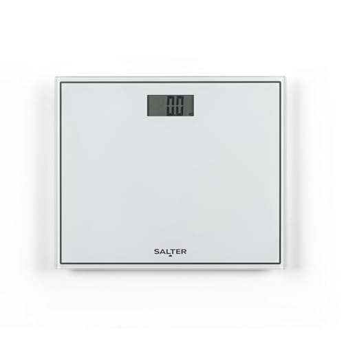 Salter Compact Bathroom Scale Electronic Digital Bodyweight Scale 150kg/23st 8lb LCD Easy To Read Display Step On Instant Accurate Readings Slim For Neat Storage Includes Battery