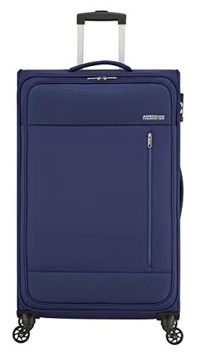 American Tourister Heat Wave - Spinner XL Koffer, 80 cm, 92 L, Blau (Combat Navy)