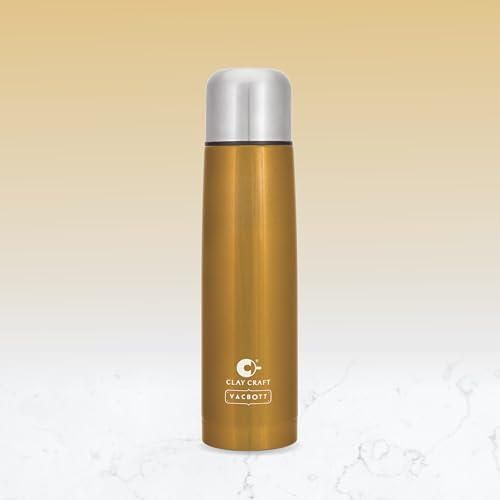 Image of Clay Craft Vacbott Terra Double Walled|18 Hours Hot and 24 Hours Cold Vacuum Insulated|Thermosteel|Flask Bottle 750 ml|Steel Water Bottles for Travelling|BPA-Free|BIS Certified|1Year Limited Warranty