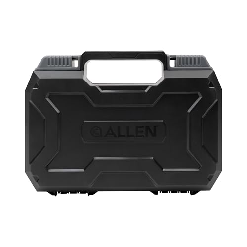 Allen Company Hardshell Pistol Case - Fits Most Handguns up to 9 - Rigid Polymer Shell with Padded Foam Interior Lockable Design & Carry Handle for Range Travel & Home Storage - Black