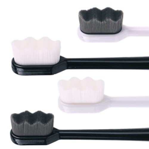 Athelas Pack Of 4 Extra Soft Manual Toothbrush With 20000 Activated Charcoal Bristles | Ultra Softness For Adults, Sensitive Gums & Teeth, Pregnant Women, Kids & Elders (Comfeel)