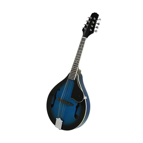 Instrumento Mandolina Para Principiantes Mandolina Profesional Con Borde Azul Y Negro 8 Cuerdas Mandolina Estilo A Con Estuche Cuerdas Para Instrumentos Principiantes(Mandolin)