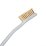 5 Pack Brass Wire Brushes with Plastic Handle for Industrial Cleaning Metal Polishing Hand Tools Aviation Ship Construction Maintenance Equipment