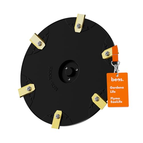 BEOS® robot cortacésped tuning - Plato giratorio compatible con Gardena Sileno Life & Sileno +| Flymo EasiLife - Disco de cuchillas reforzado con fibra de vidrio para 6X cuchillas - Ø 210 mm