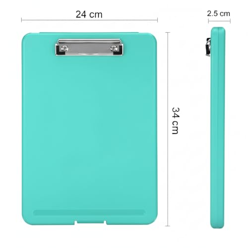 Image of oddpod Praise A4 Clip Pad /Clipboard with Storage Case for Paper and Document Storage 83002 (Aqua)